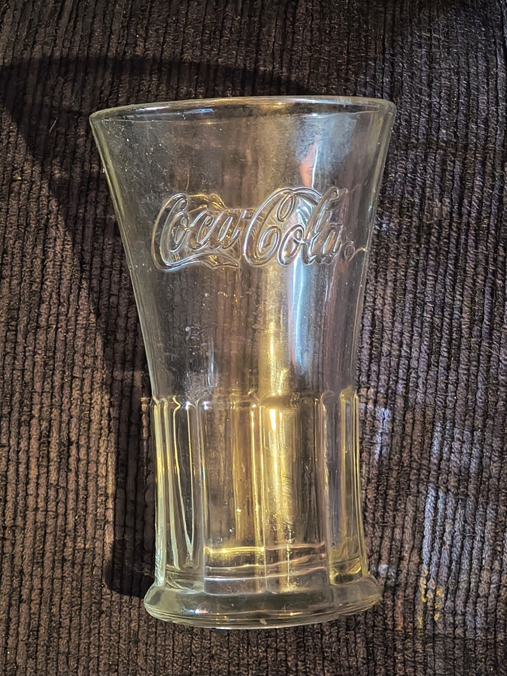 Coca Cola Clear Embossed Soda Fountain Glass - Transparent